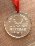 Honor Flight Crystal Ornament