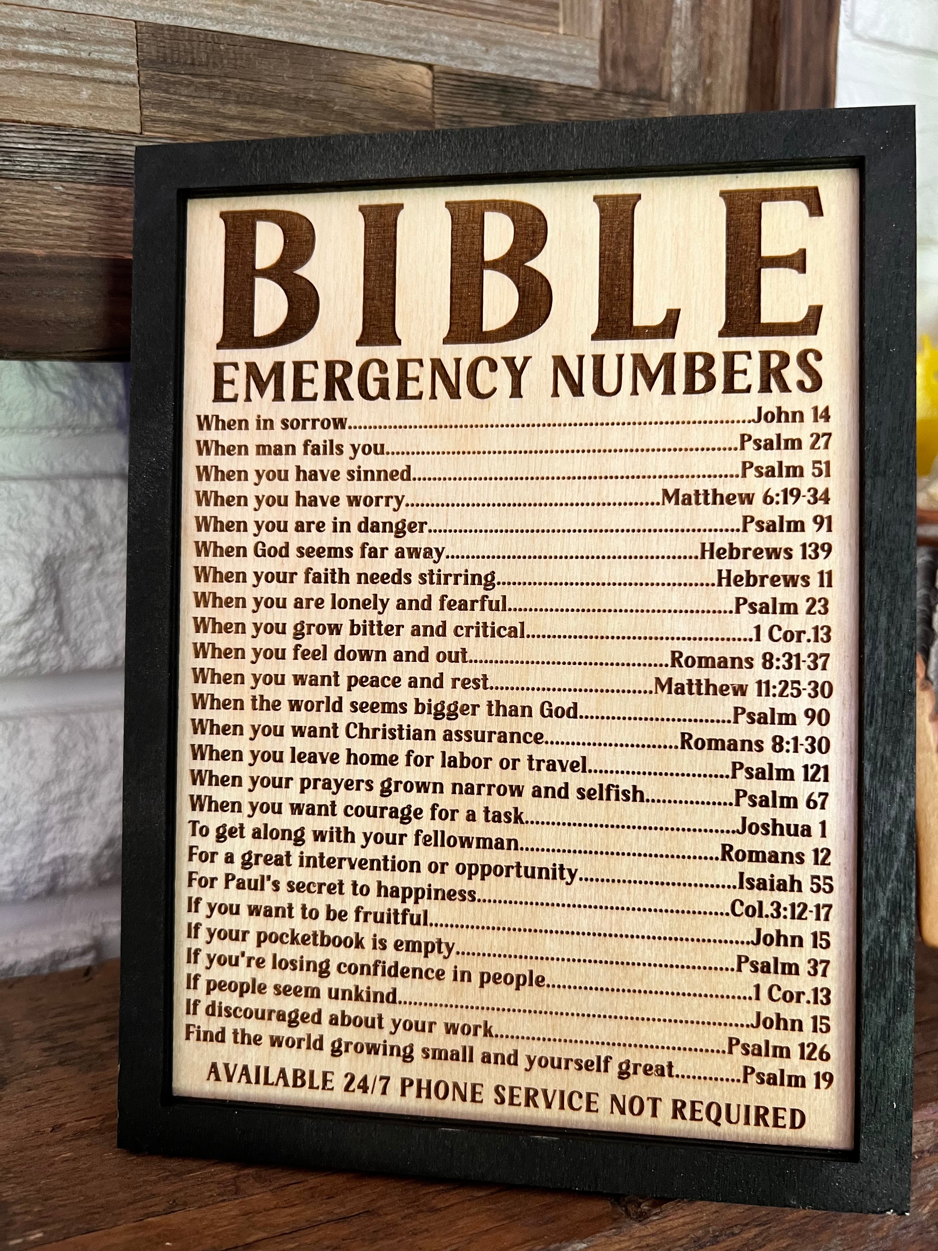 Bible Emergency Numbers