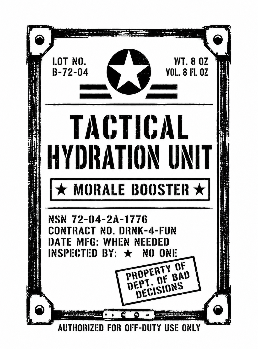 Novelty - Tactical Hydration Unit™ Flask